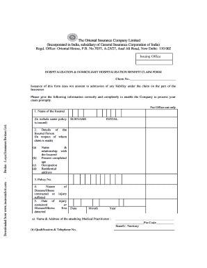 Download Oriental Insurance Mediclaim Claim Form - Insure At Click ...