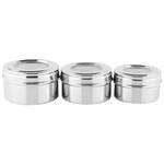 Buy Omega Stainless Steel Dabba Set - Plain, With Transparent glass Lid ...