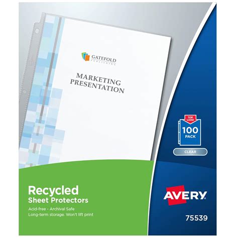 Avery Recycled Economy Weight Sheet Protectors, Top-Load, Clear, 8.5 x ...
