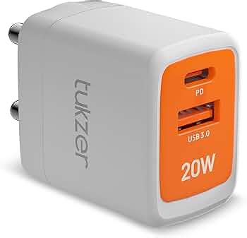Tukzer 20W Dual Port GaN3 Ultra Fast Charger Wall Adapter (Type C PD3.0 ...
