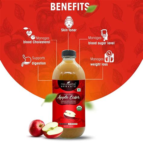 Neuherbs Organic Apple Cider Vinegar With Mother, 500 ml Price, Uses ...