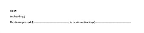 Image result for How to Create a Section Break in Word