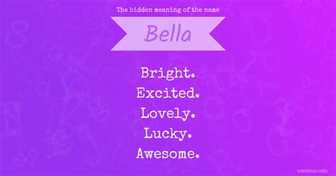The hidden meaning of the name Bella | Namious