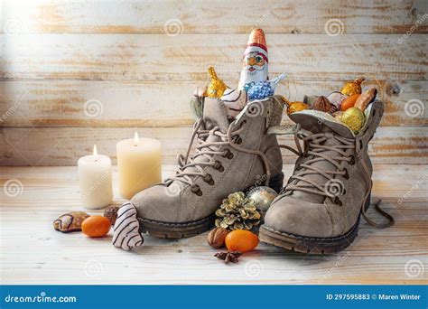 Winter Boots, Sweets, Christmas Decoration and a Chocolate Santa ...