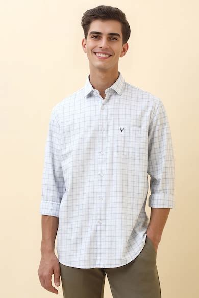 Buy Men White Check Full Sleeves Casual Shirt Online - 40004651 | Allen ...