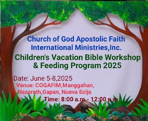 Childrens Vacation Bible Workshop and Feeding Program , Church of God ...