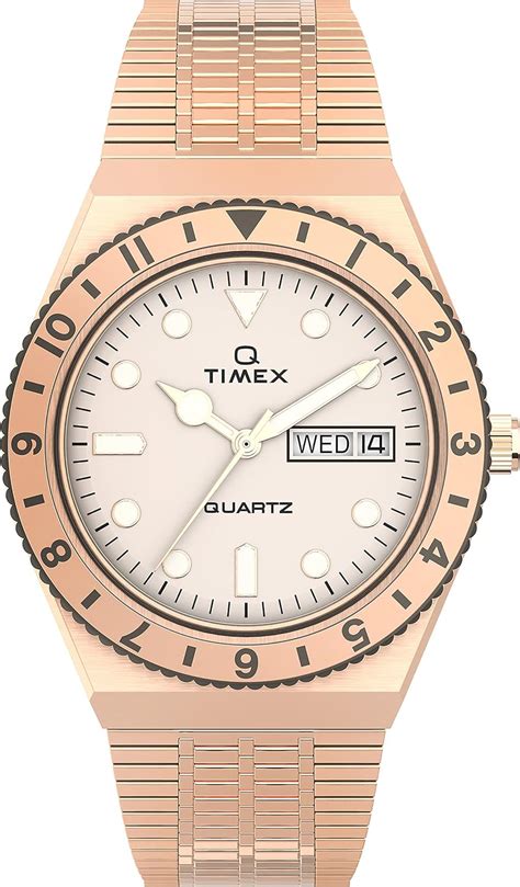 TIMEX Q Diver Inspired Quartz Analog Watch for Women with Rose Gold ...