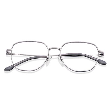 Buy Silver Black Grey Full Rim Geometric John Jacobs Pro Titanium JJ ...