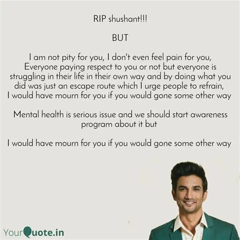 RIP shushant!!! BUT I a... | Quotes & Writings by Abhay Singh Rajawat ...