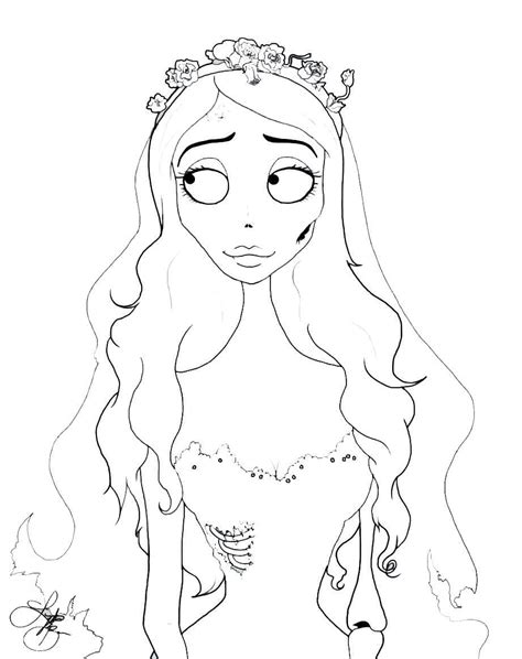 Image result for Corpse Bride Emily Coloring