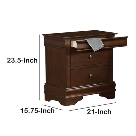 Benzara Brown Bamboo 3 -Drawer 15.75-in W x 23.5-in H Modern Nightstand ...