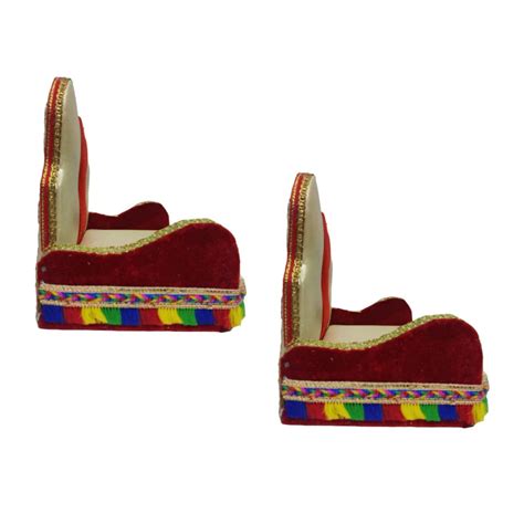 Buy Choube General Store Small Wooden & Velvet Laddu Gopal Singhasan ...