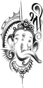voorkoms Shree Ganesha Tattoo God Waterproof Men and Women Temporary ...