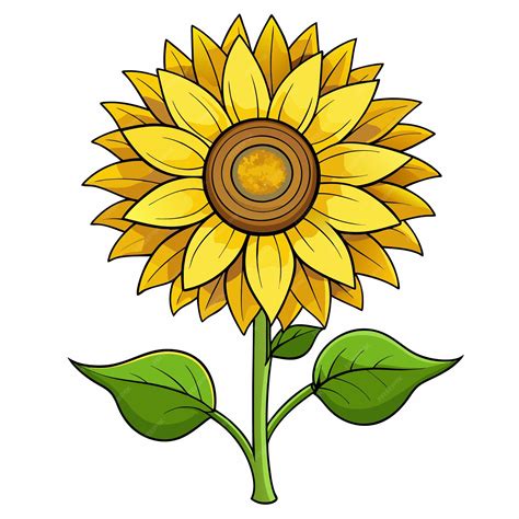 Sunflower flower clipart cartoon style vector illustration | Premium AI ...