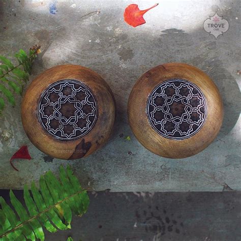 Wooden door knob with carved blocks (large stars) - set of 2 – Trove ...