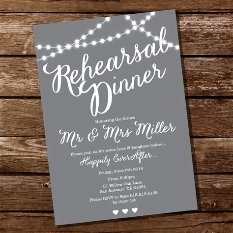Printable Rehearsal Dinner Invitations