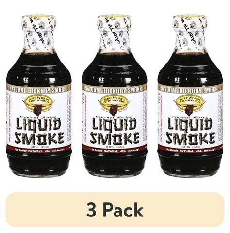 (3 pack) Fort Worth Stockyards Natural Hickory Liquid Smoke, 16 oz ...