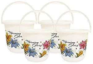 Kuber Industries Floral Print 4 Pieces Unbreakable Strong Plastic ...