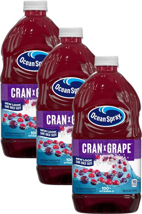 Amazon.com : Ocean Spray Juice, Cranberry Grape, 64 Fl Oz Bottle (Pack ...