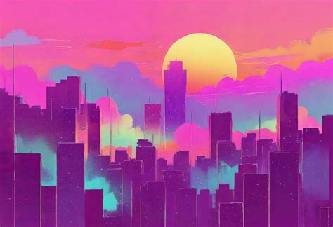 Glitching sunset with warping colors | Premium AI-generated image