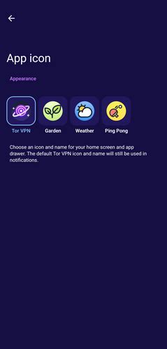 App Appearance - Features - Tor VPN — Tor