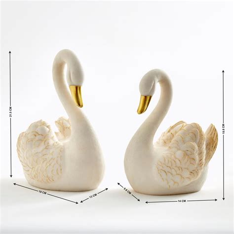 Buy Magnus Set of 2 Polyresin Swan Figurines from Home Centre at just ...