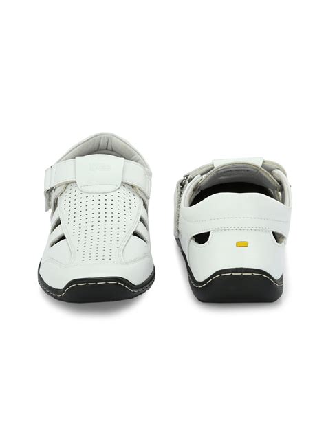 Hitz Men's White Leather Shoe-Style Sandals – Hitz Shoes Online