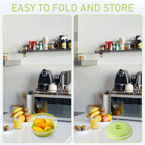 AnTom Vented Collapsible Microwave Splatter Cover, BPA-Free Silicone ...