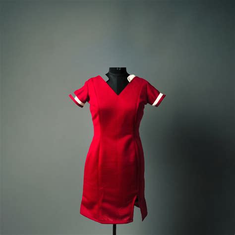 Red solid bodycon front slit dress – Lataree