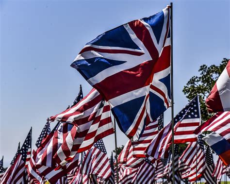 British And American Flags Memorial Free Stock Photo - Public Domain ...