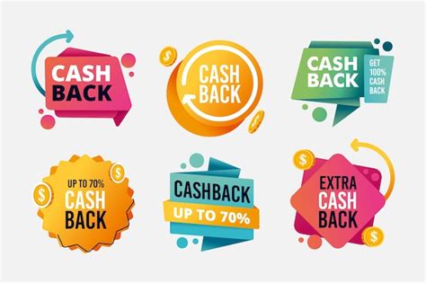 Sortiment an Cashback-Etiketten | Kostenlose Vektor