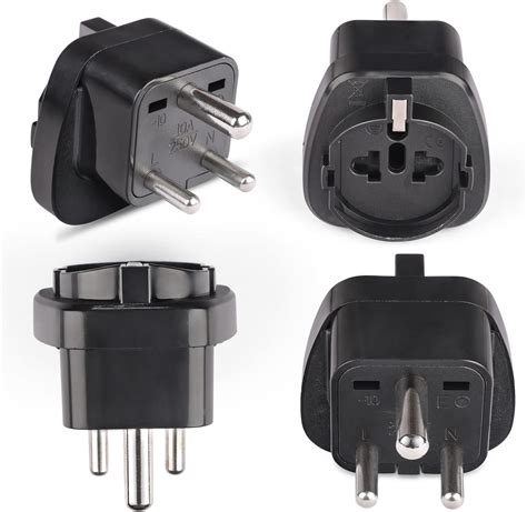 MX European (Schuko) to India Plug Adapter 5 Amp- Convert European Type ...