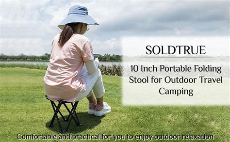 SOLDTRUE 1 Pack Camping Stool, 10 Inch Portable Folding Stool for ...