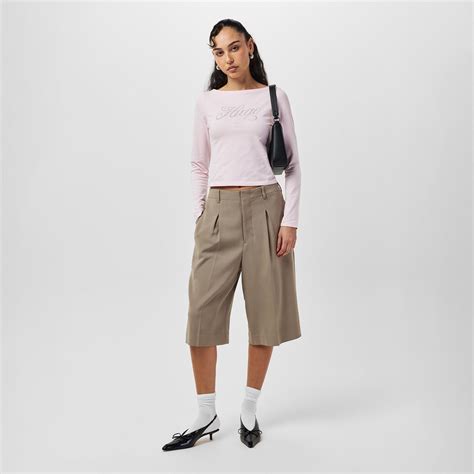 Hugo Women's 's Long Sleeve Cotton Crop Top | Sports Direct