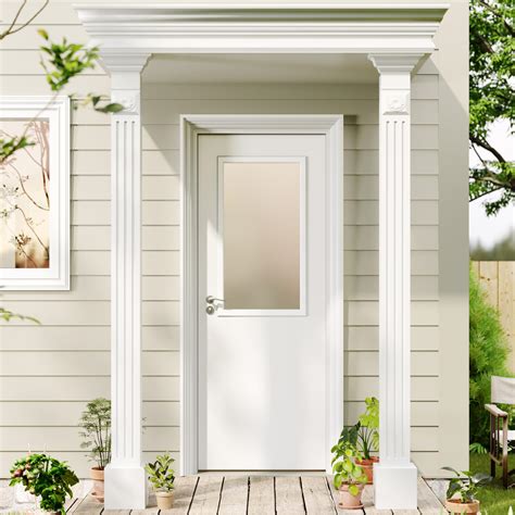 Lakenyon Entry Door, 30" x 80", 1-Panel Frosted Glass Front Door, Solid ...