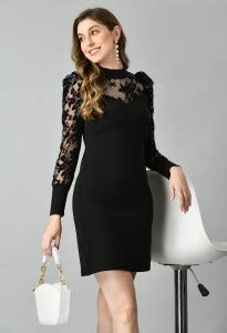 SFOTY Women Bodycon Black Dress - Buy SFOTY Women Bodycon Black Dress ...