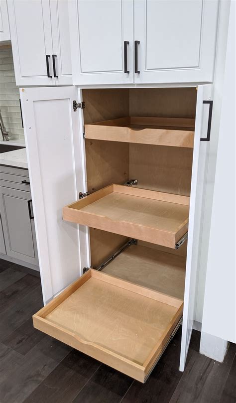 DIY- Wood Pull Out Tray Drawer Box Kitchen Cabinet Organizer, Cabinet ...