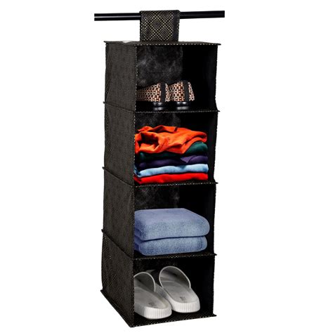 Kuber Industries Non Woven Foldable 4 Shelf Hanging Closet Organizer ...