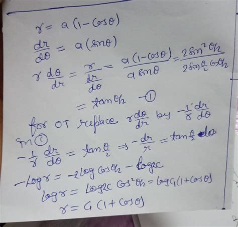 The orthogonal trajectories of cardioids (a) (c) ra(1- cos 0), a being ...