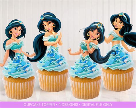 Princess Jasmine Cupcake Topper Princess Jasmine Printable - Etsy