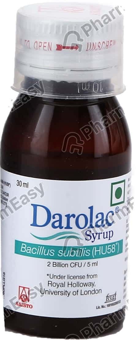Darolac 2 CFU/5ML Syrup (30): Uses, Side Effects, Price & Dosage ...