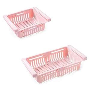 NIDY® Adjustable Fridge Storage Basket Expandable Fridge Storage Rack ...
