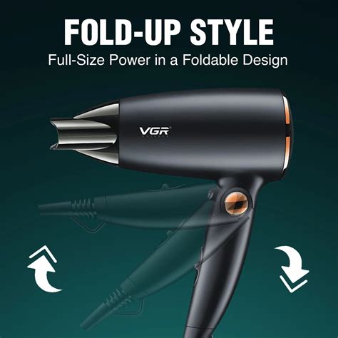 VGR V-439 Foldable Hair Dryer | Compact & Powerful, Black