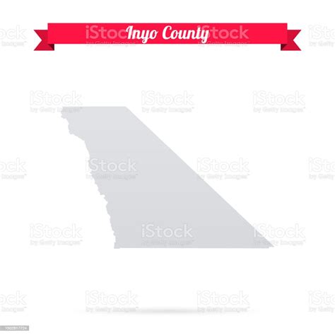 Inyo County California Map On White Background With Red Banner Stock ...