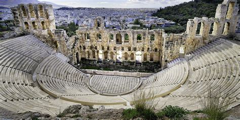 Ancient Greek Theatre Athens Odeon Of Herodes Atticus | Acropolis Of