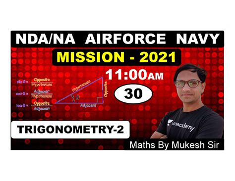 Trigonometry concepts -2 - NDA/NA AIRFORCE NAVY MISSION - 2021 ...