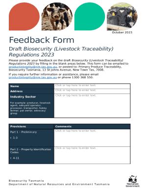 Feedback for Draft Biosecurity (Livestock Traceability) Regulations ...