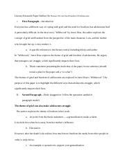 Image result for Literary Research Paper Outline Example
