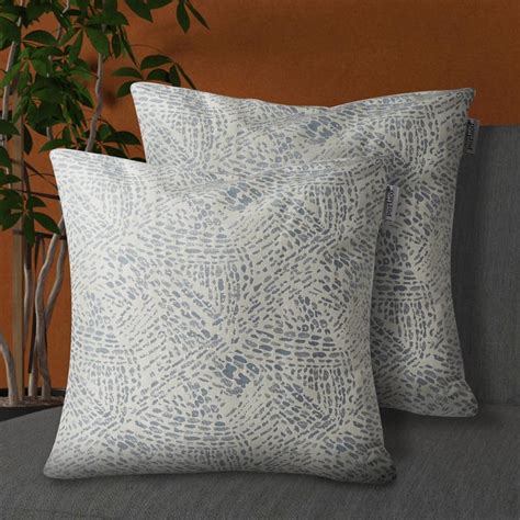 Buy PORTICO Lotus Blue Printed Cushion Covers - 40x40cm - Set of 2 from ...