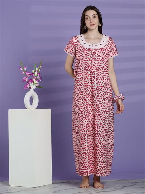 Shop Pure Cotton Batik Print Night Dress for Women In India – 9shines label